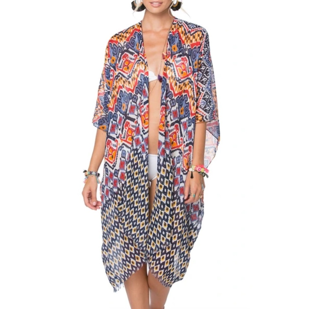 Colorful Kimono Wrap / Beach Coverup